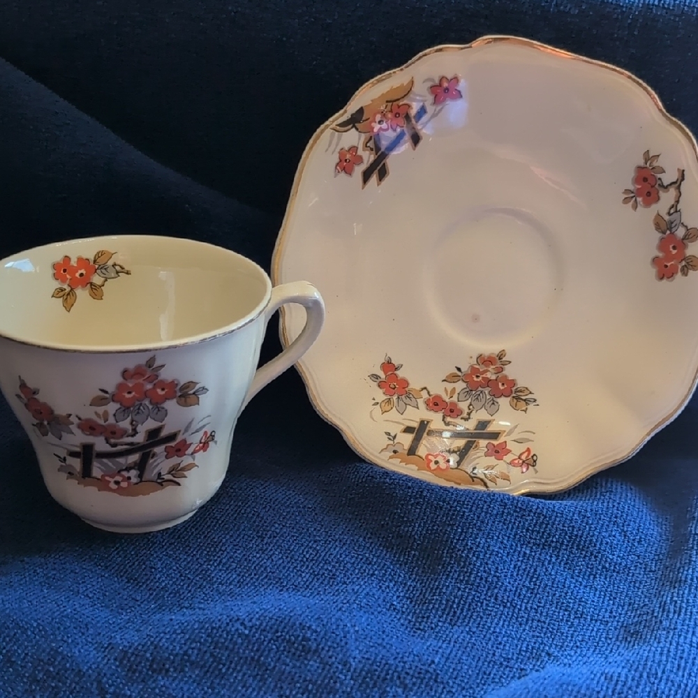 Floral Teacup and Saucer Set